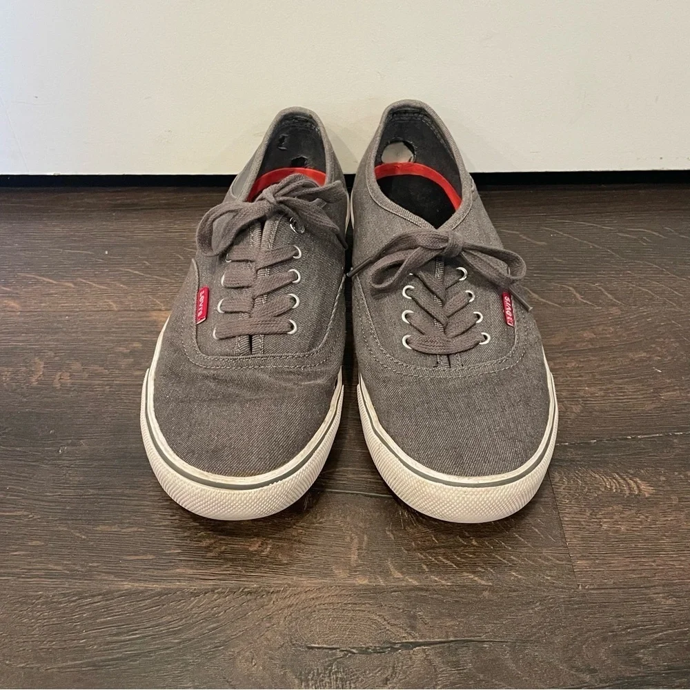 LEVI’S Comfort Casual Lace Up Shoes Canvas Grey MENS Size 10